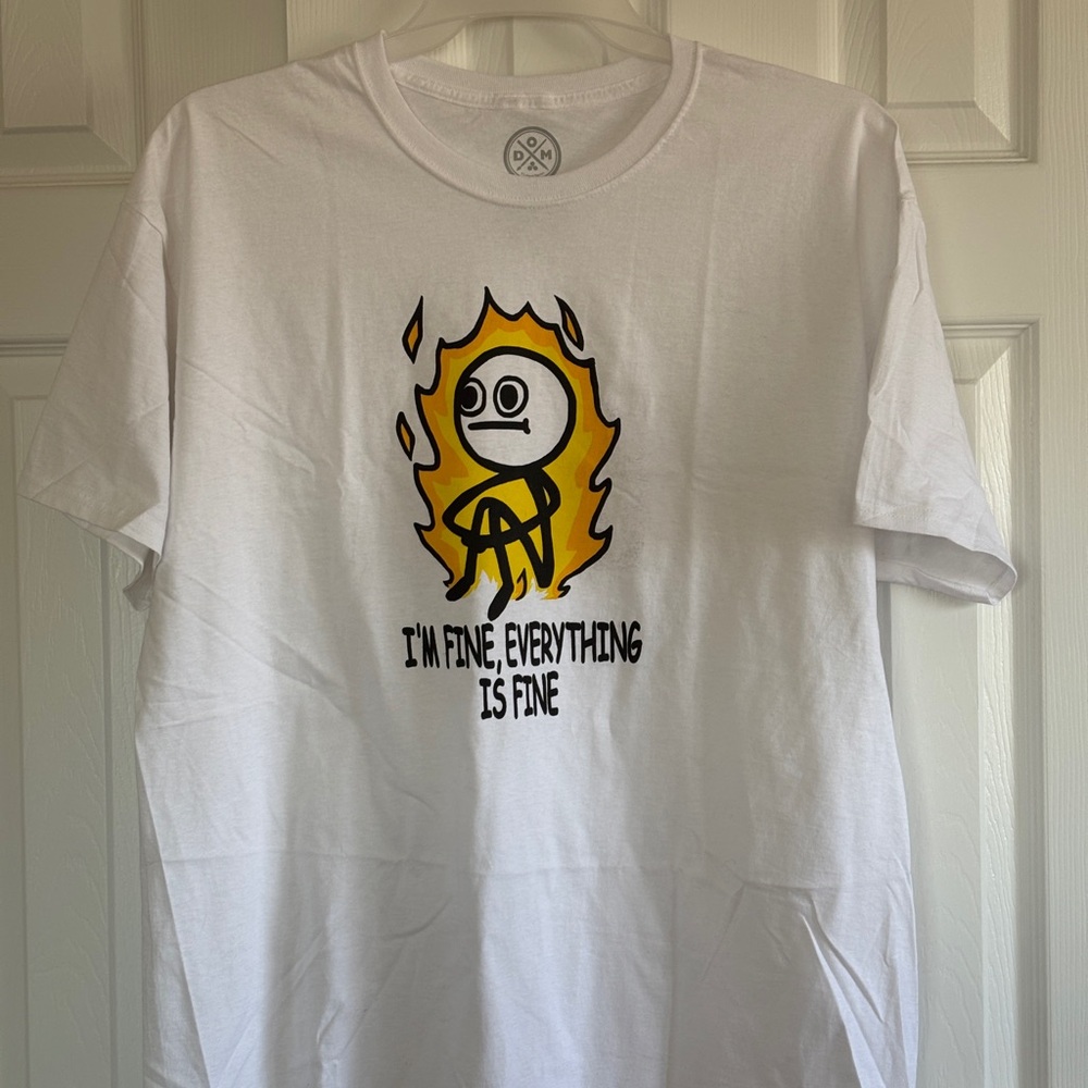 NWT White Short Sleeve Tee with Cartoon Graphic Design